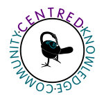 Community Centred Knowledge logo, the Sankofa bird with its neck stretching to its back, within a circle and the org name around it in teal and purple wording
